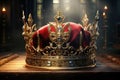 Beautiful king crown. Fantasy medieval period. Generative AI