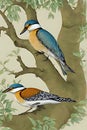 Beautiful king fisher on tree AI generated