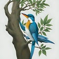 Beautiful king fisher on tree