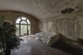 King Master Bed with Arched Windows & Hardwood Floors - Abandoned Mansion