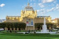 Beautiful King Tomislav`s fountain in front of the Art Pavilion, Zagreb, Croatia Royalty Free Stock Photo