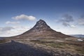 Beautiful Kirkjufell and Kirkjufellsfoss waterfalls scenic view, Iceland Royalty Free Stock Photo