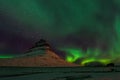 Beautiful Kirkjufell Mountain with Northern Lights Iceland