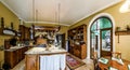 Beautiful kitchen old-style interior with wood furniture