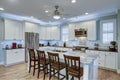 Beautiful kitchen remodel with white cabinets and new appliances Royalty Free Stock Photo