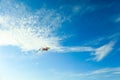 Beautiful kite flying in blue sky Royalty Free Stock Photo