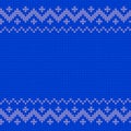 Beautiful knitted blue jacquard seamless pattern.