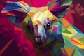 A beautiful koala, modern artwork, abstract colorful painting with geometric shapes. Hand drawn digital painting. Generative AI