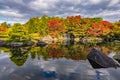 Beautiful Kokoen Garden during autumn foliage season in Himeji city, Japan Royalty Free Stock Photo
