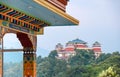 The beautiful Kopan Monastery architecture building is also known for its Khachoe Ghakyil Ling Nunnery. Kathmandu, Nepal