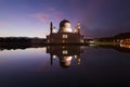 Beautiful Kota Kinabalu city mosque at dawn in Sabah, Malaysia