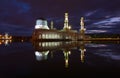 Beautiful Kota Kinabalu city mosque at dawn in Sabah, Malaysia