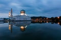 Beautiful Kota Kinabalu city mosque at dawn in Sabah, Malaysia