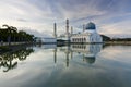 Beautiful Kota Kinabalu city mosque at sunrise