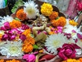 A beautiful krishna in flowers Royalty Free Stock Photo