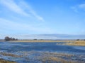 Kroku lake and flying birds, Lithuania Royalty Free Stock Photo