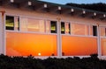 Sunset oceanview reflection on the glasses, La Jolla Cove, California