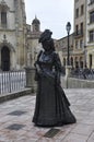 Oviedo, 18th april: La Regenta Sculpture from Plaza de la Catedral Square of Oviedo City in Spain