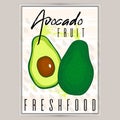 A Beautiful Label For Products With Avocado Is A Rectangular Shape. Farm Products, A Sticker For Fruit, A Poster For A Store, A Ba