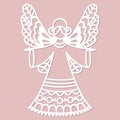 Beautiful, lace angel for laser cutting