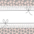 Beautiful Lace Frame With Cute Hearts, Bows And Polka Dots