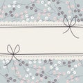 Beautiful lace frame with decorative flowers and bows