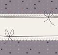 Beautiful lace frame with decorative flowers, polka dots, hearts