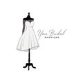 Beautiful Laces Short Gown, Bridal Boutique Logo, Bridesmaid Gown Logo Vector Design