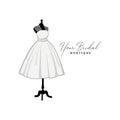 Beautiful Laces Short Gown, Bridal Boutique Logo, Bridesmaid Gown Logo Vector Design