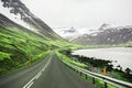 Beautiful ladnscape of highway and fjord at Iceland Royalty Free Stock Photo