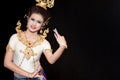 Beautiful lady dancing for original Thai dance