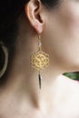 Beautiful female earrings hanging