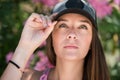 Beautiful lady in a headshot, smooth skin and beautiful features Royalty Free Stock Photo