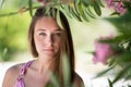 Beautiful lady in a headshot, smooth skin and beautiful features Royalty Free Stock Photo