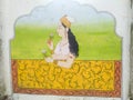 Beautiful lady painting on wall himachal pradesh India