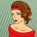 Beautiful lady on retro background