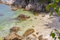 Beautiful lagoon with clear crystal clear water on a tropical beach in island Koh Phangan, Thailand Royalty Free Stock Photo