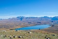 Beautiful Lake Alexandrina view from the summit of Mount John Royalty Free Stock Photo