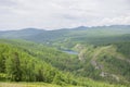 Beautiful lake in Altai mountains and forest Russia Royalty Free Stock Photo