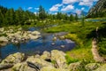 Beautiful lake of Arpy in Val Aoste in Italy