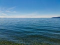 Beautiful lake Baikal view horizon hills background