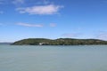 Beautiful Lake Balaton with white clouds Royalty Free Stock Photo