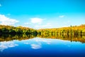 Beautiful lake and blue sky nature background