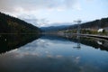 Beautiful lake in Bukovel - largest ski resort in Carpathians, Ukraine Royalty Free Stock Photo