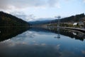 Beautiful lake in Bukovel - largest ski resort in Carpathians, Ukraine Royalty Free Stock Photo