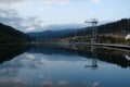 Beautiful lake in Bukovel - largest ski resort in Carpathians, Ukraine Royalty Free Stock Photo