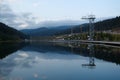 Beautiful lake in Bukovel - largest ski resort in Carpathians, Ukraine Royalty Free Stock Photo