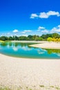 Beautiful lake Bundek in park in autumn in Zagreb, Croatia