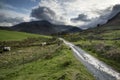 Beautiful Lake District landscape of hills and valleys on stormy Royalty Free Stock Photo