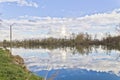 Beautiful lake and industry in the background beautiful lake and industry in the background Royalty Free Stock Photo